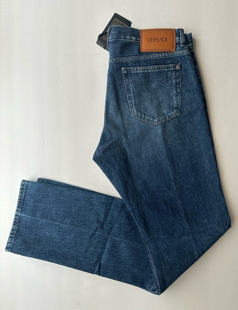 Versace Men’s Denim Stone Washed Medium Blue Jeans 30 US (32”) 1010816 Italy NWT